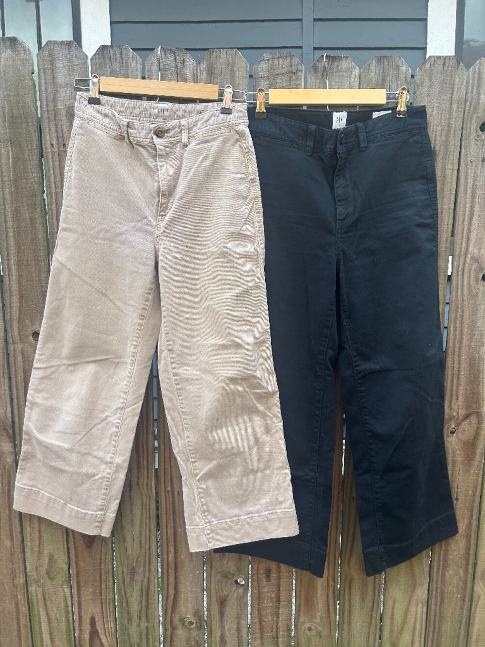 GAP High Rise Wide Leg Crop Jeans Lot of 2 Khaki and Black Size 2